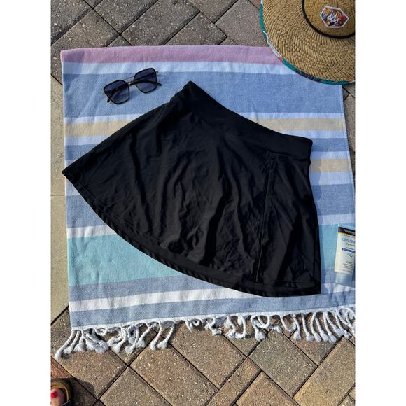 NWOT, Unknown Brand, Tankini with a skirt, Blue top Black Skirt, Sz L - Picture 4 of 12